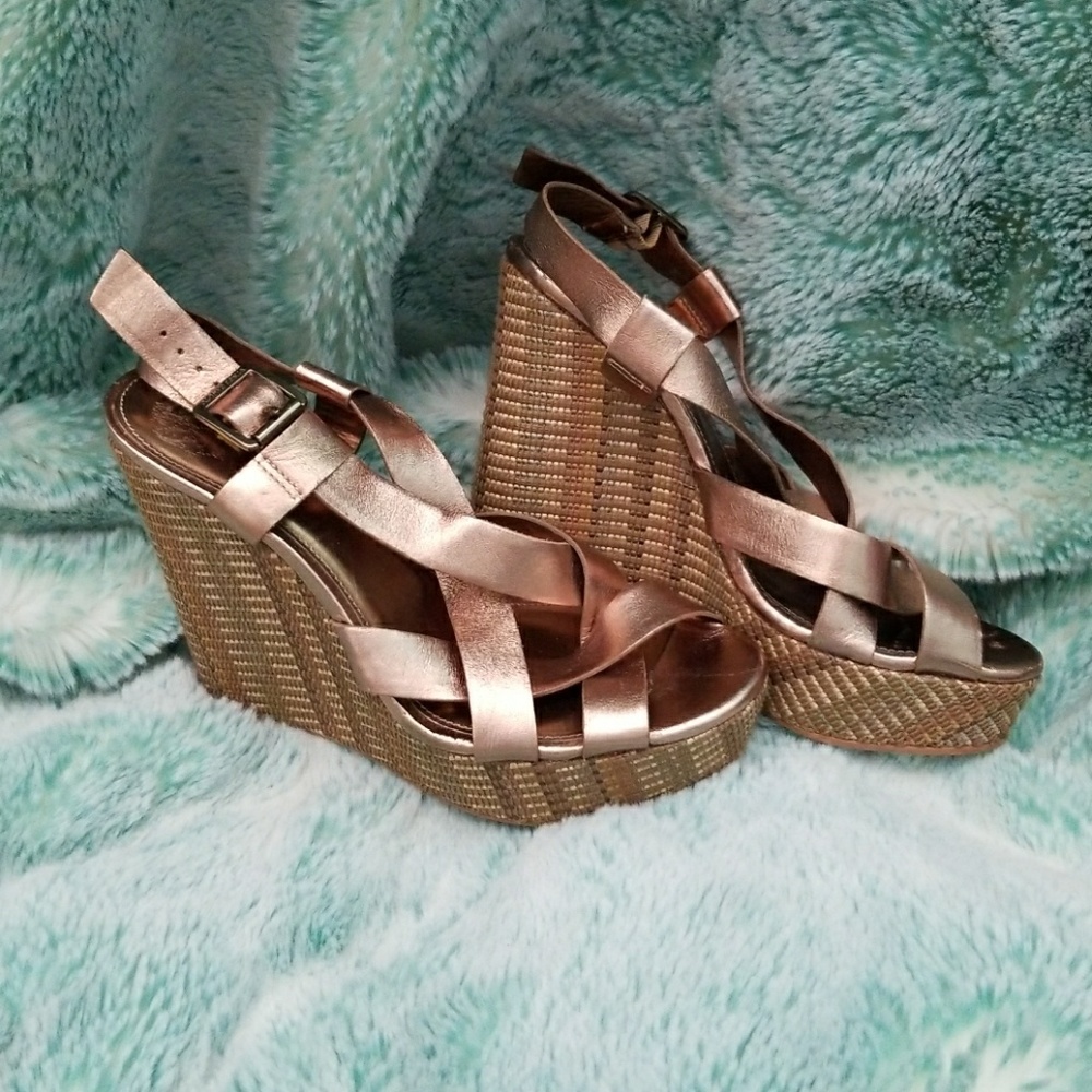 Vince Camuto Bronze Wedges Sandals